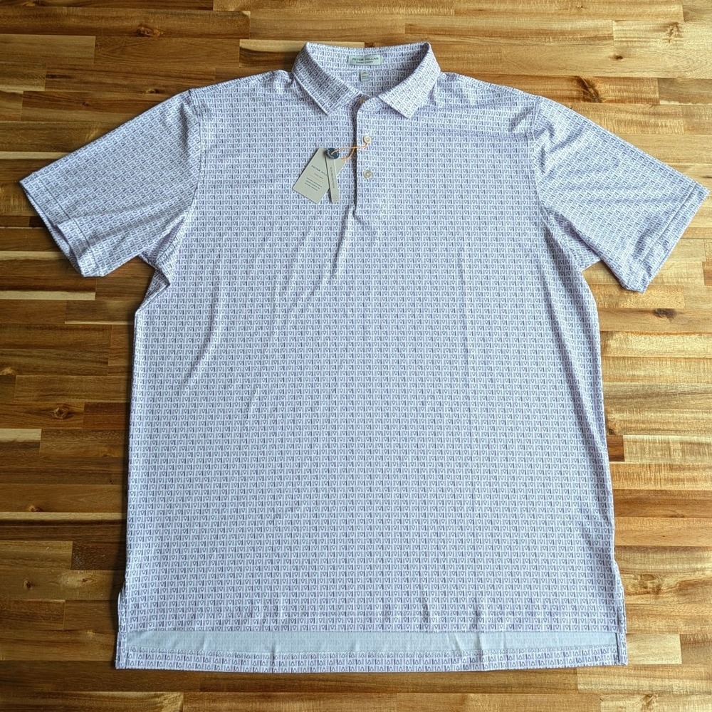 Peter Millar Crown Sport Summer Comfort Polo Shirt Buffalo Shaker Purple XL NEW